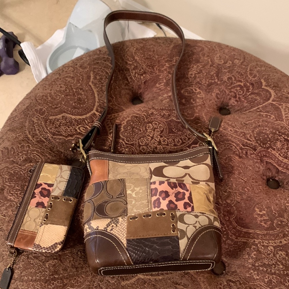 Couch bag with attached wallet